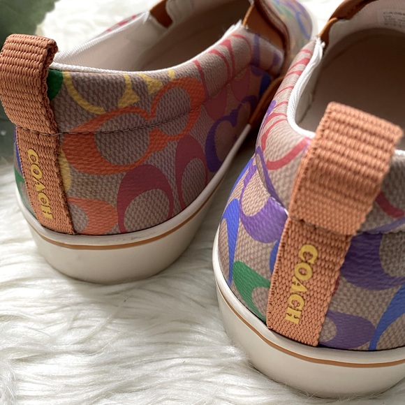COACH
Men's Skate Rainbow Logo Print Slip-On Sneakers - Picture 4 of 8